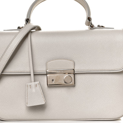 Prada Saffiano Lux Sound Top Handle Pomice 7 of 9
