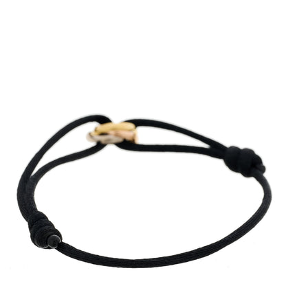 Cartier 18k Pink Yellow White Gold Trinity Adjustable Cord Bracelet Black 2 of 8