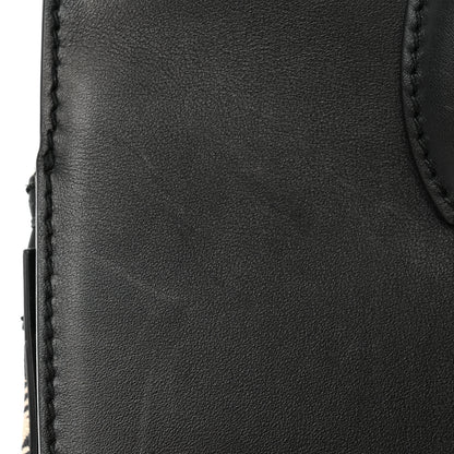 Salvatore Ferragamo Canvas Calfskin Gancini The Studio Bag Black Beige 15 of 18