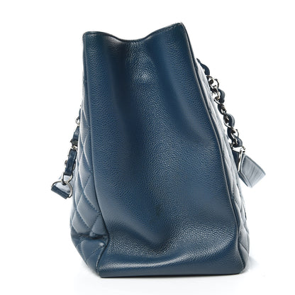 Chanel Caviar Quilted XL Grand Shopping Tote GST Navy Blue 11 of 22