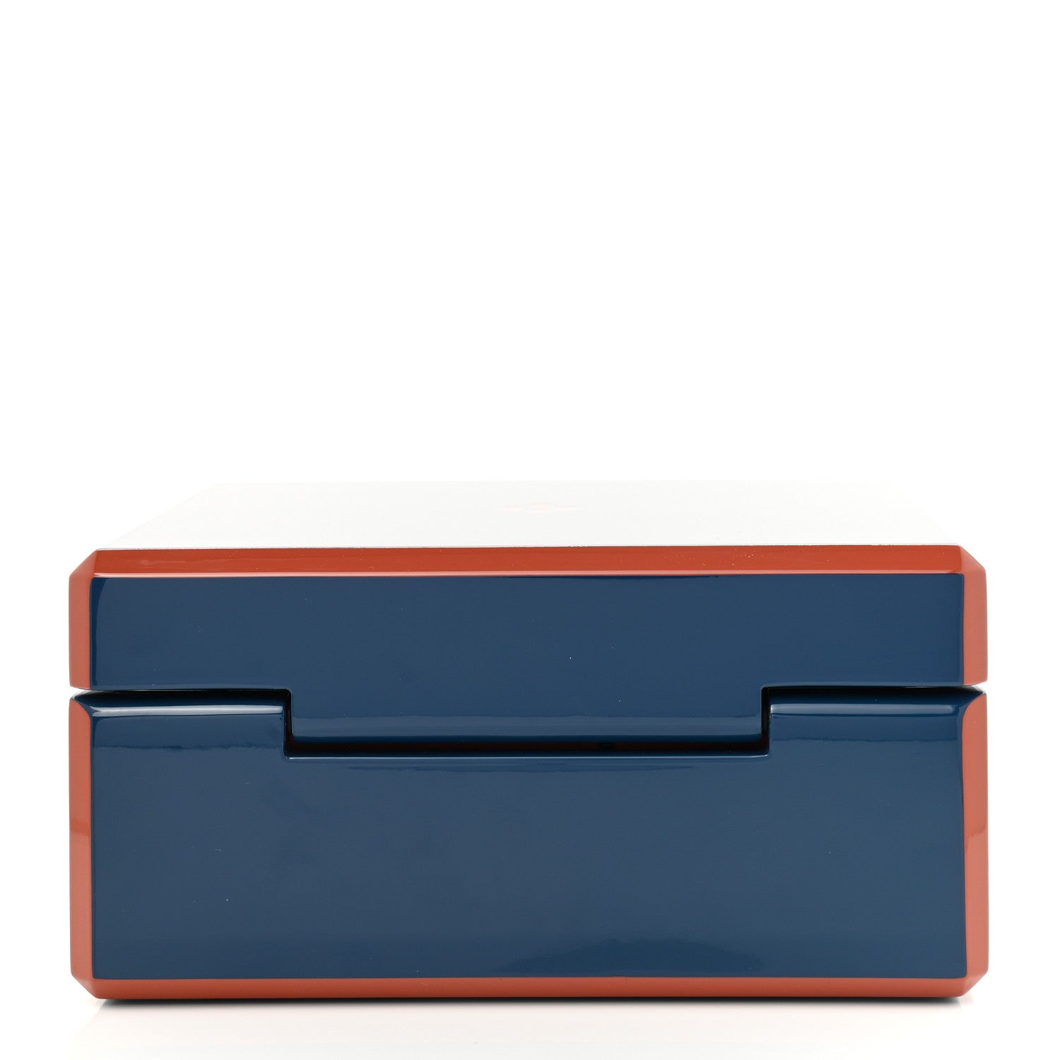 【新品】HERMES ボックス エポペ PM ラッカーウッド ブルー・ニュイ Hermes Lacquered Wood Facettes Watch Box Bleu Biarritz 1068094
