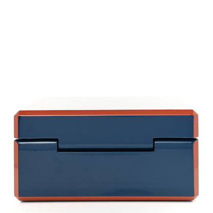 Hermes Lacquered Wood Facettes Watch Box Bleu Biarritz 3 of 8