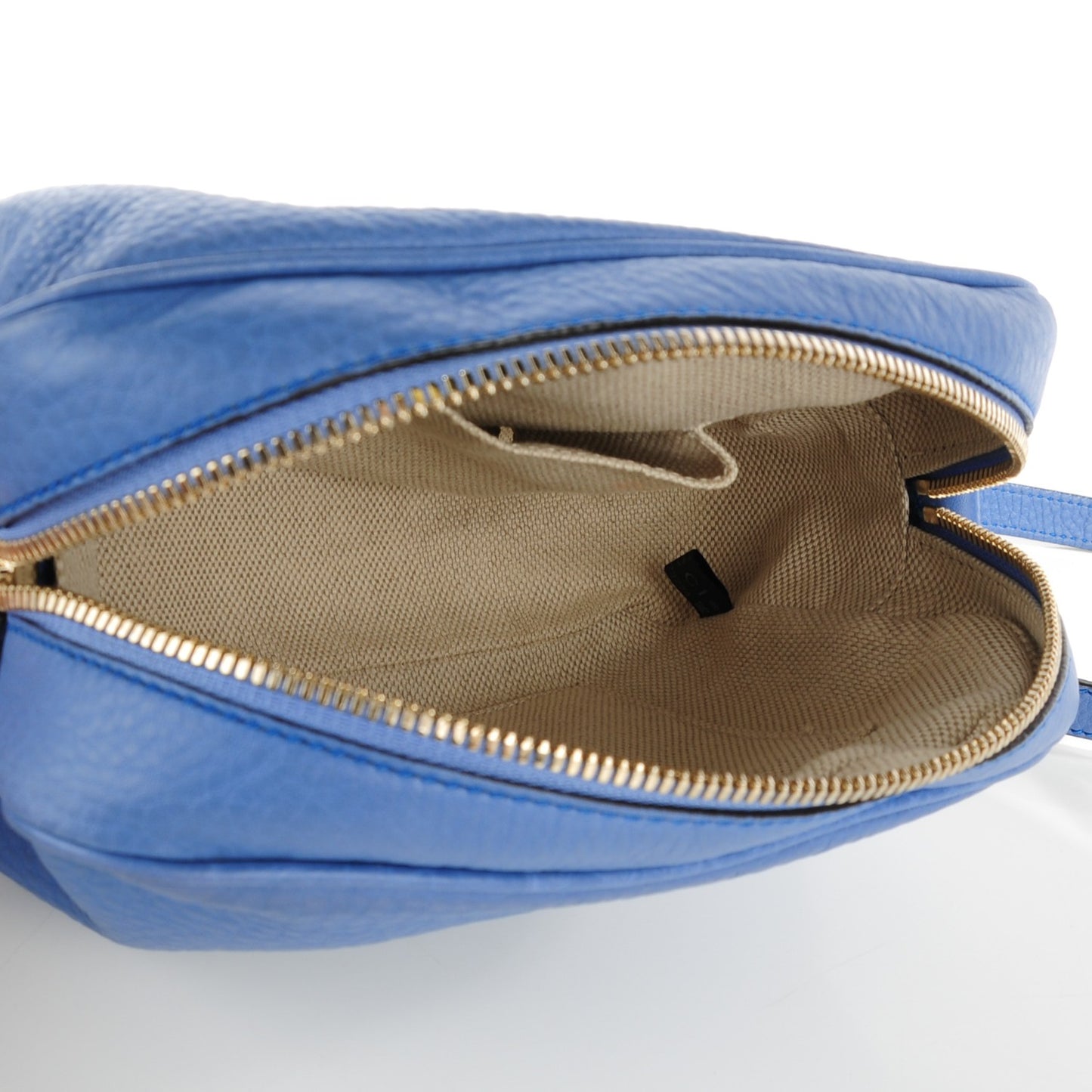 Pebbled Calfskin Small Soho Disco Bag Periwinkle