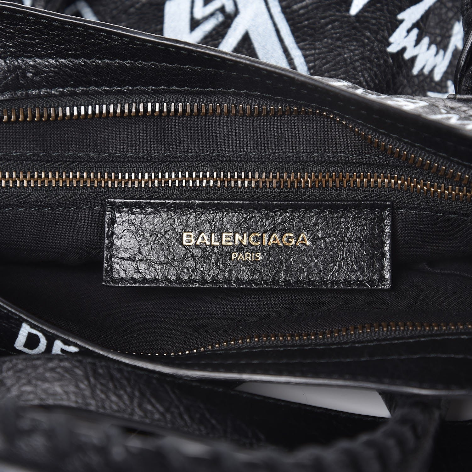 Balenciaga Agneau Classic Hardware Graffiti All Over S City Black 6 of 8