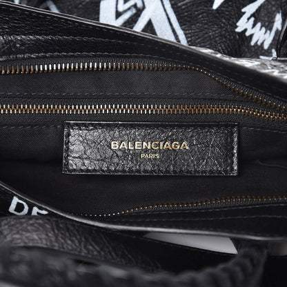 Balenciaga Agneau Classic Hardware Graffiti All Over S City Black 6 of 8
