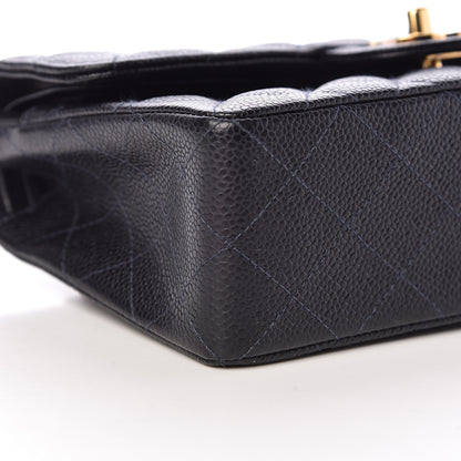 Chanel Caviar Quilted Small Double Flap Navy 11 of 13
