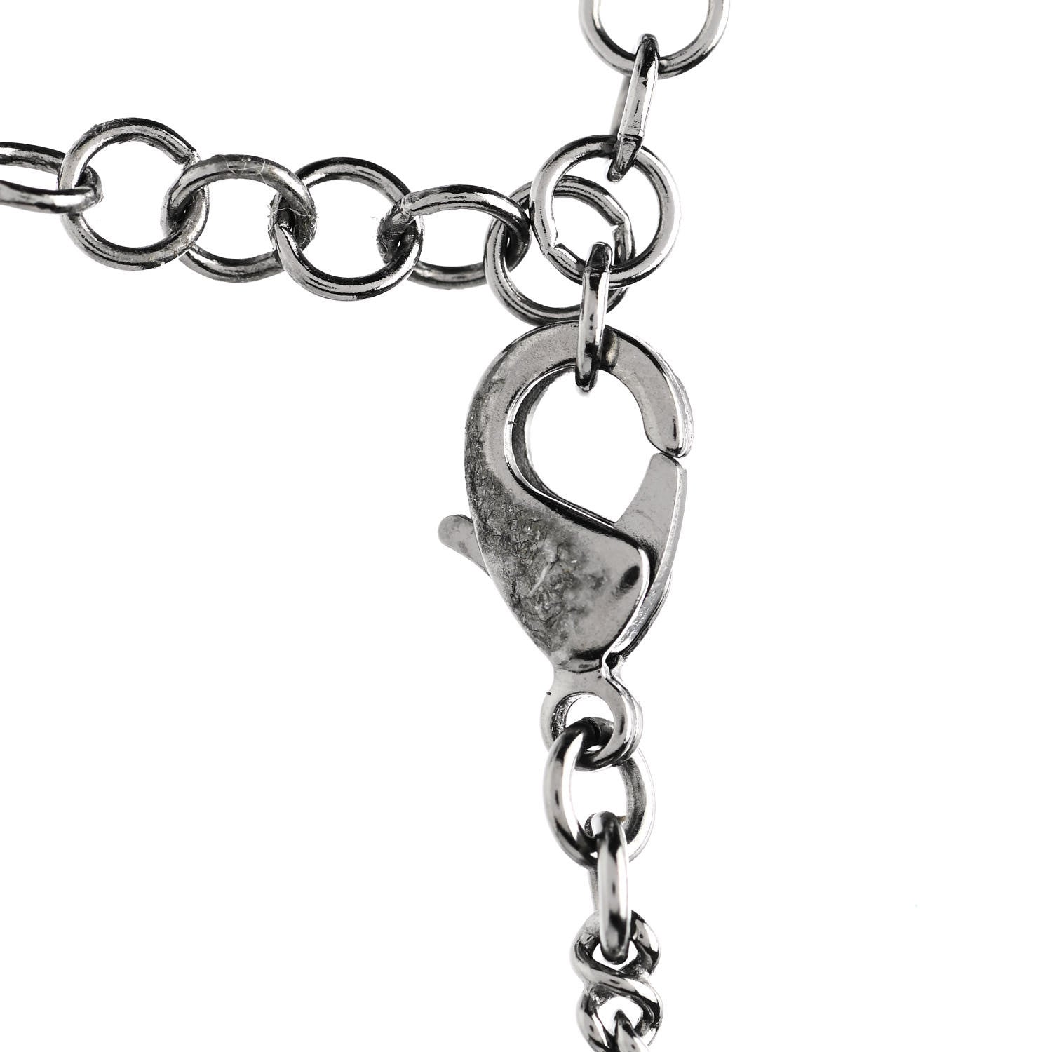 Chanel Crystal CC Pendant Necklace Silver 6 of 6