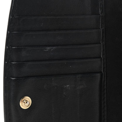 Burberry Grainy Calfskin House Check Wellington Wallet Mahogany Black 8 of 10