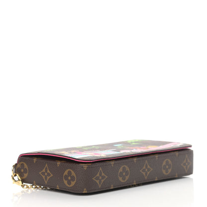 Louis Vuitton Monogram 2021 Christmas Animation Hollywood Pochette Felicie Chain Wallet Fuchsia 4 of 8