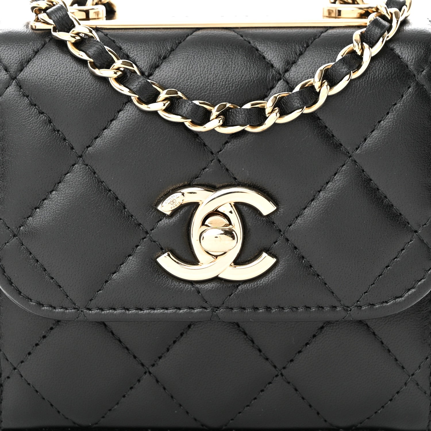 Chanel Lambskin Quilted Mini Trendy CC Chain Wallet Black 8 of 12