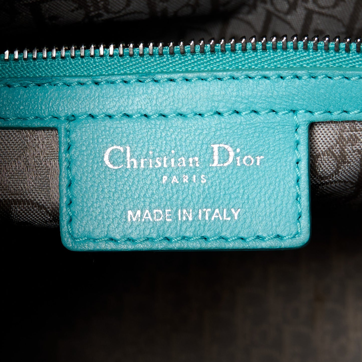 Lambskin Cannage Large Lady Dior Turquoise