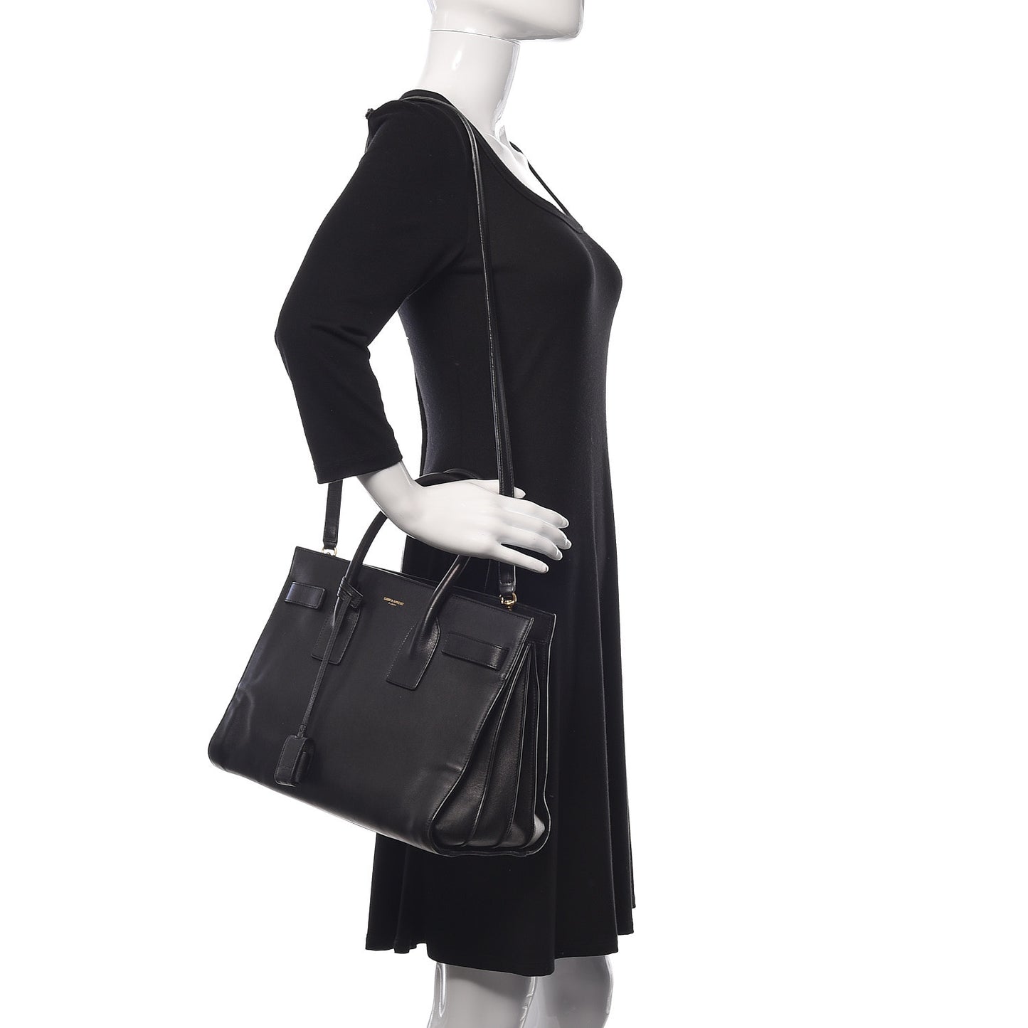 Calfskin Small Sac De Jour Black