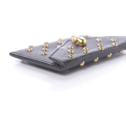 Alexander McQueen Calfskin Studded Skull Envelope Card Holder Black 10 of 10