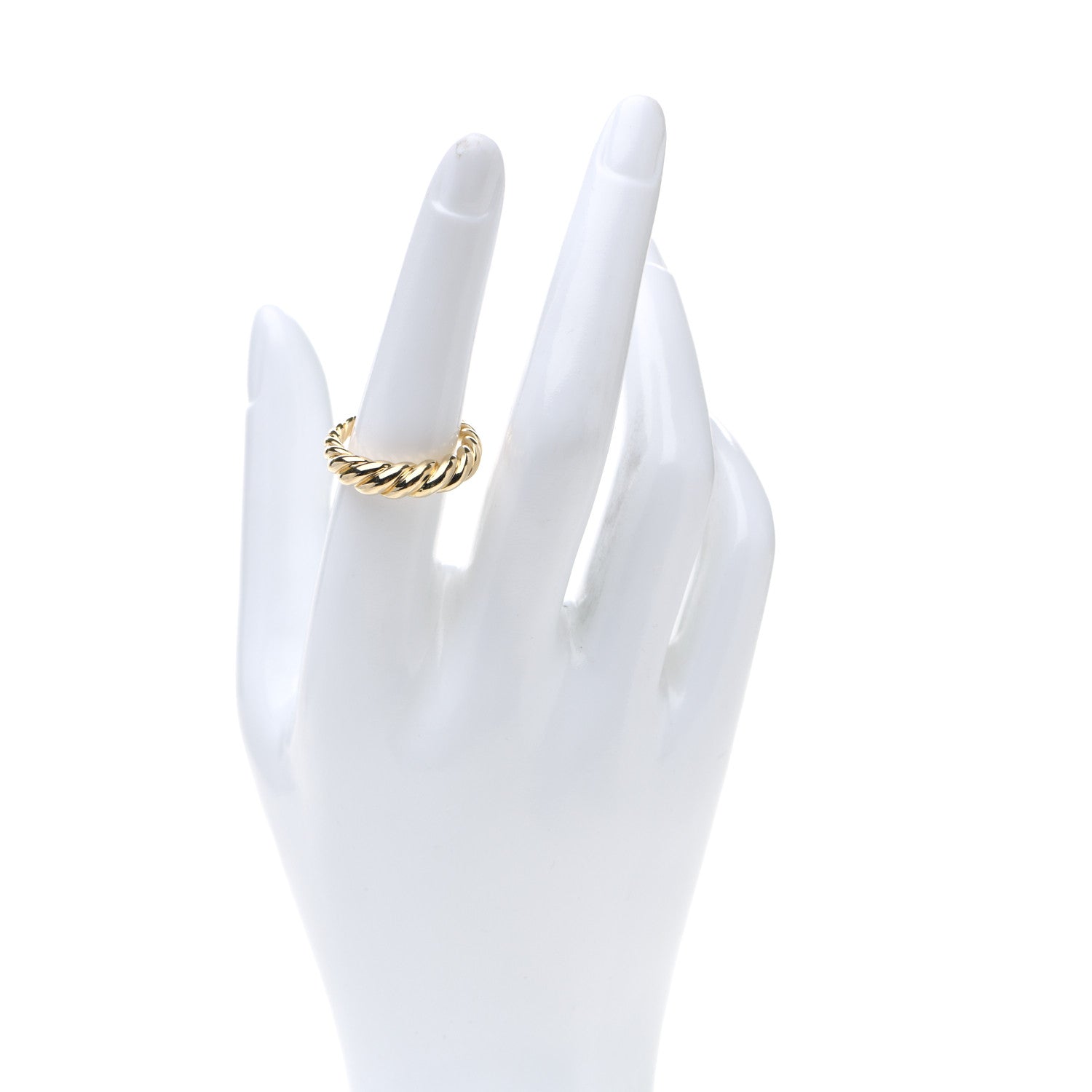 David Yurman 18K Yellow Gold Pure Form Cable Stack Ring 57 8 2 of 4