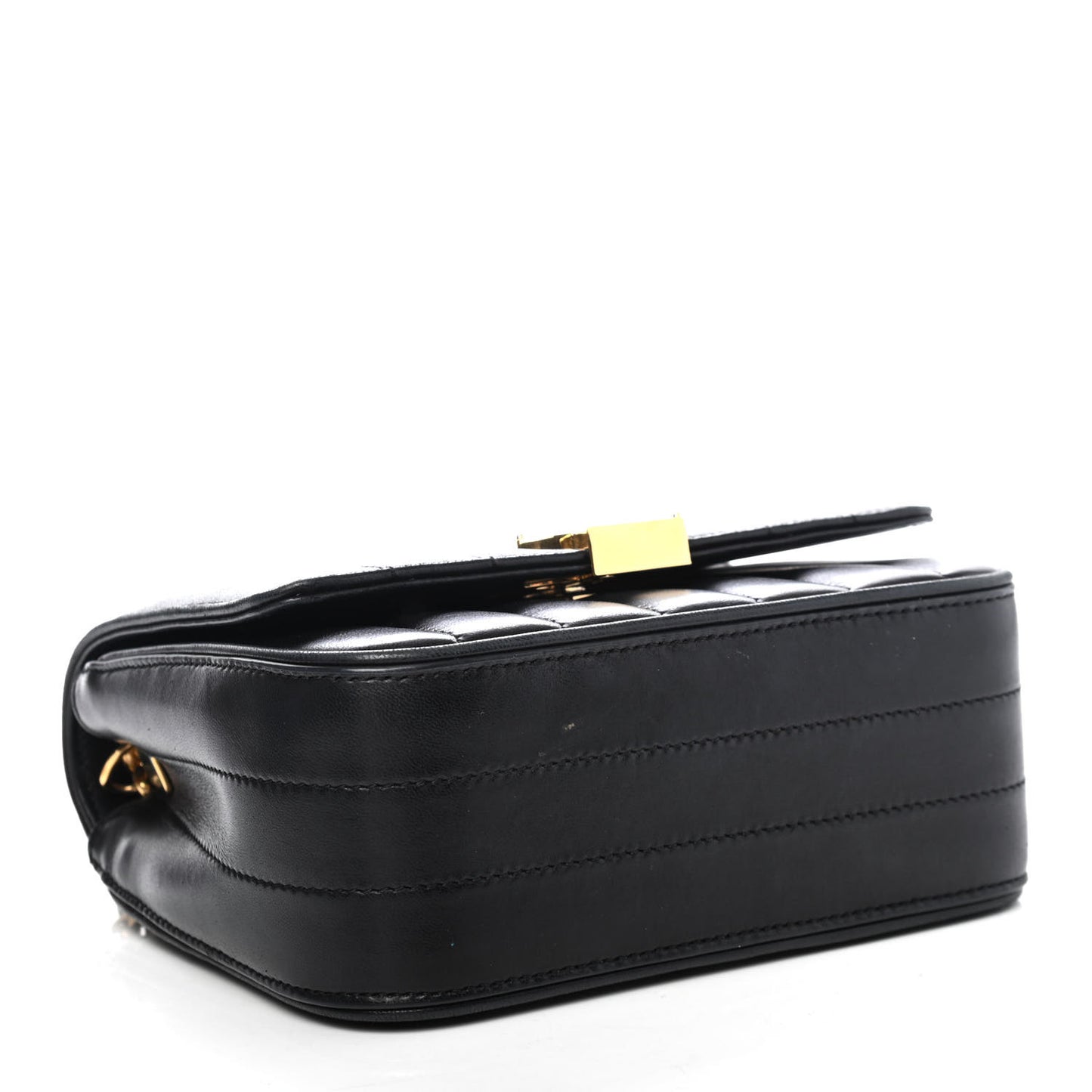 Lambskin Matelasse Monogram Small Vicky Chain Bag Black