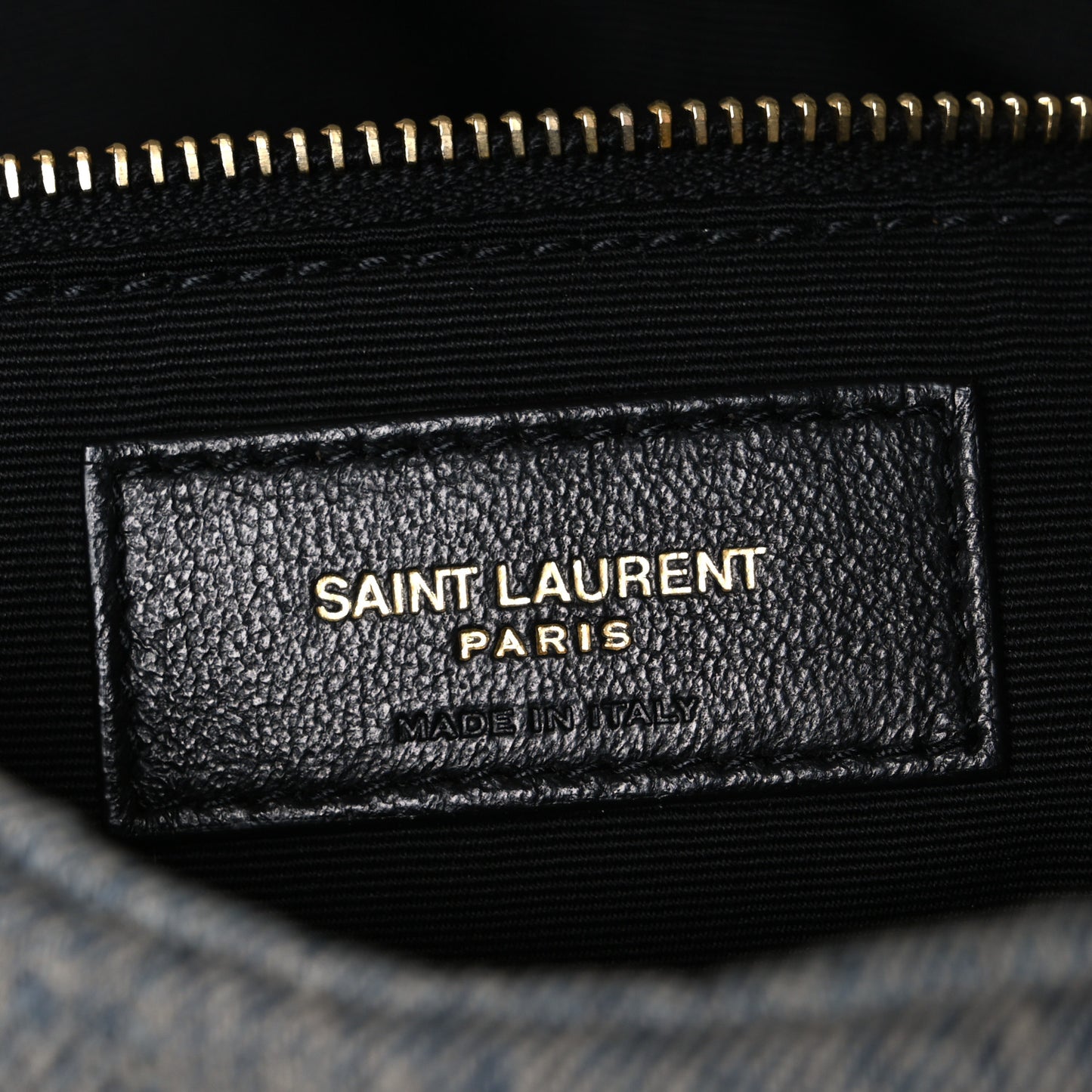 Denim Quilted Medium Loulou Puffer Monogram Chain Satchel Azur
