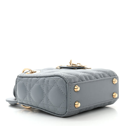 Christian Dior Lambskin Cannage Micro Lady Dior Cloud Gray 4 of 10