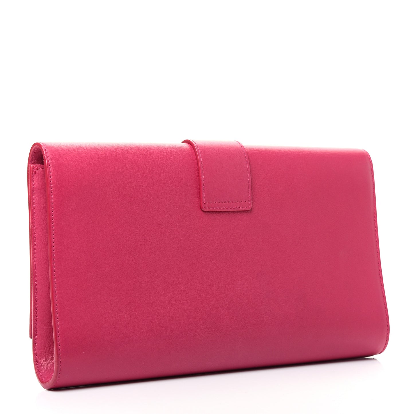 Calfskin Classic Y Ligne Clutch Fuchsia