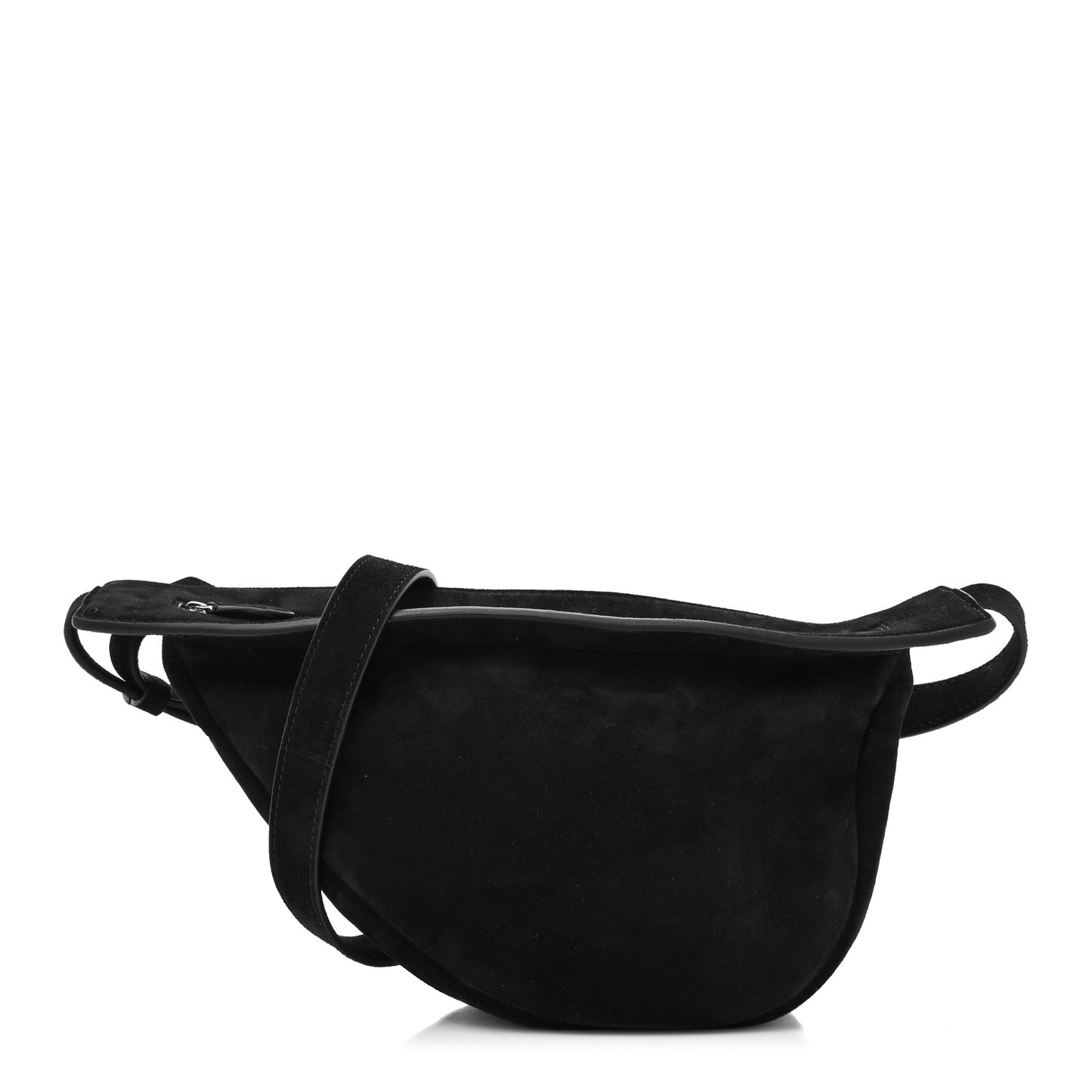 Suede Small Slouchy Banana Bag Black