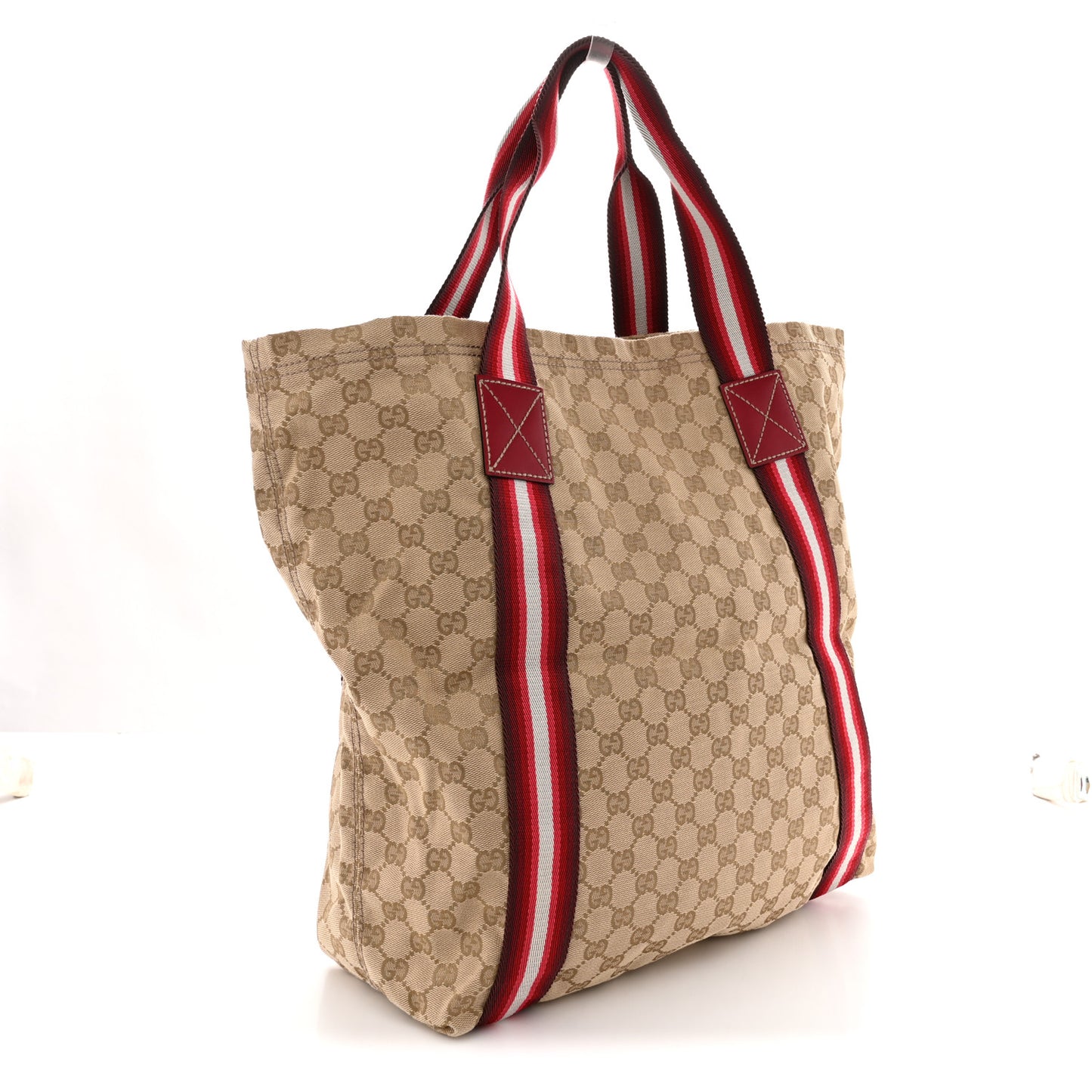 GG Monogram Medium Web Handle Vertical Tote Red