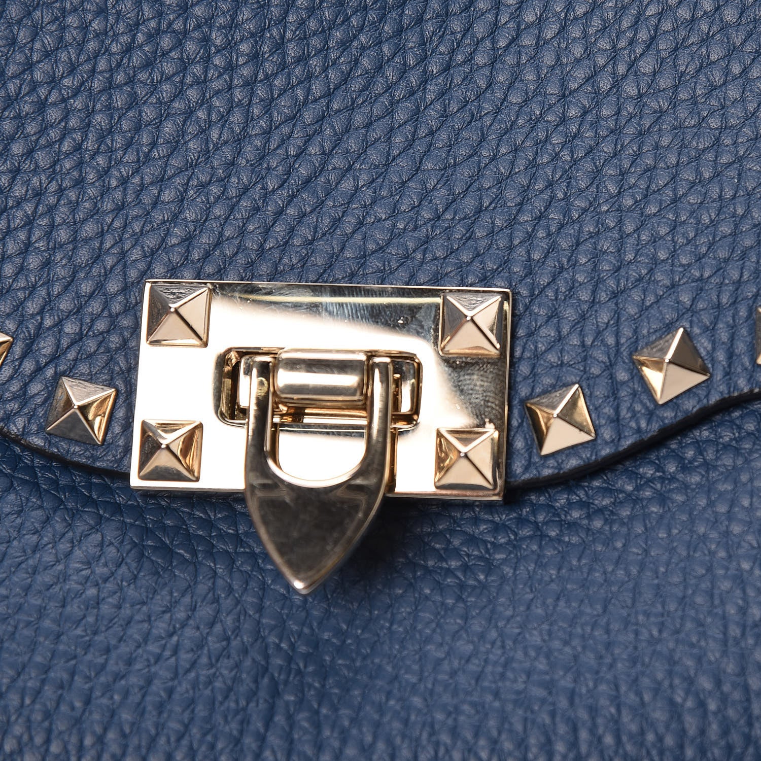 Valentino Garavani Pebbled Calfskin Medium Rockstud Flip Lock Crossbody Bag Peacock 9 of 11
