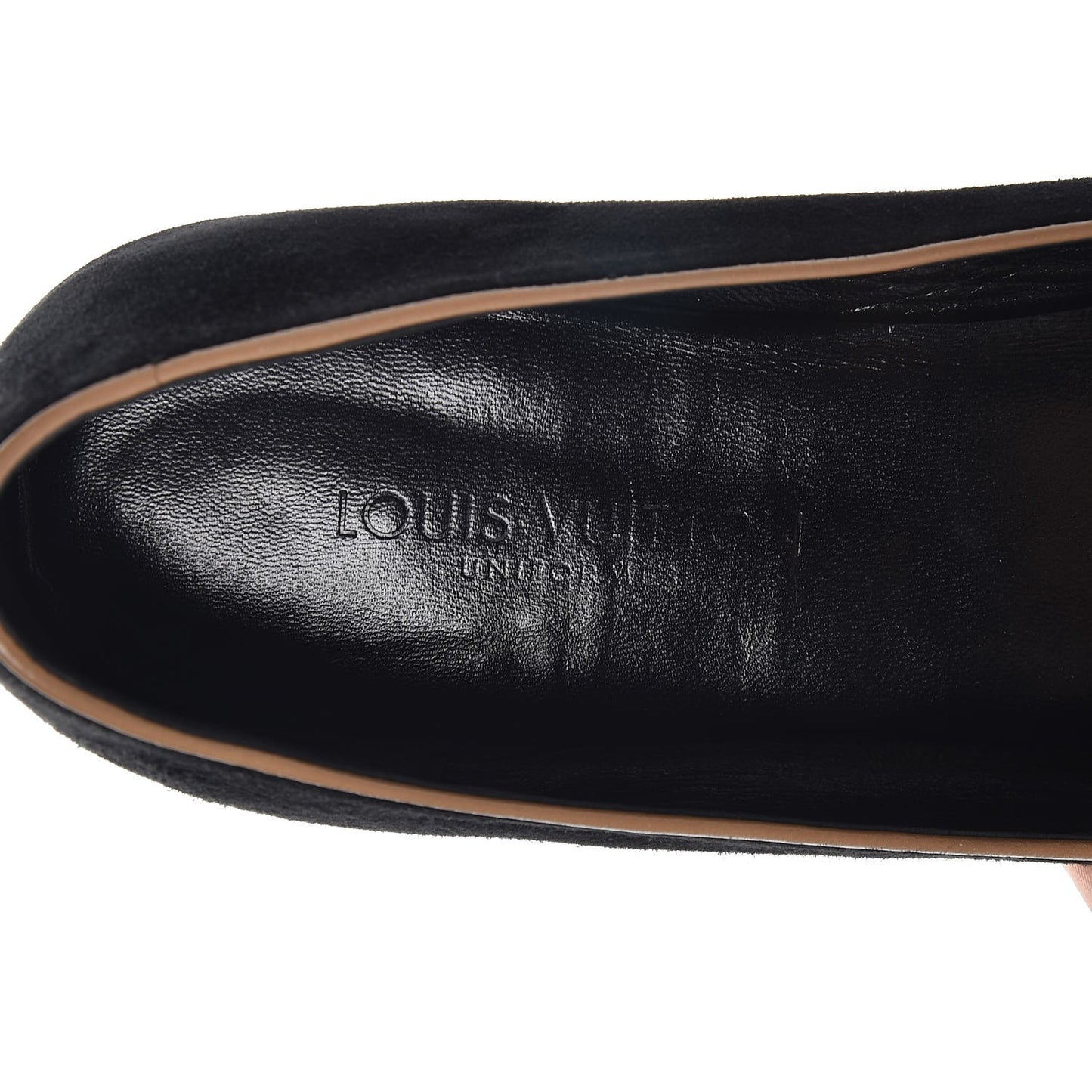 Suede Uniformes Bow Flat Loafers Black