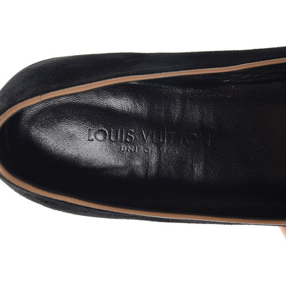 Louis Vuitton Suede Uniformes Bow Flat Loafers Black 10 of 11