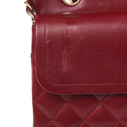 Chanel Lambskin Quilted Medium Double Flap with Charms Red 10 of 18