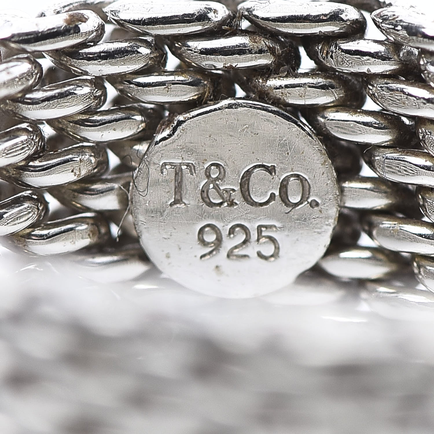 Tiffany Sterling Silver Mesh Somerset Ring 58 8.25 4 of 4