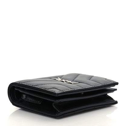 Saint Laurent Lambskin Y Quilted Monogram Loulou Flap Wallet Black 4 of 7