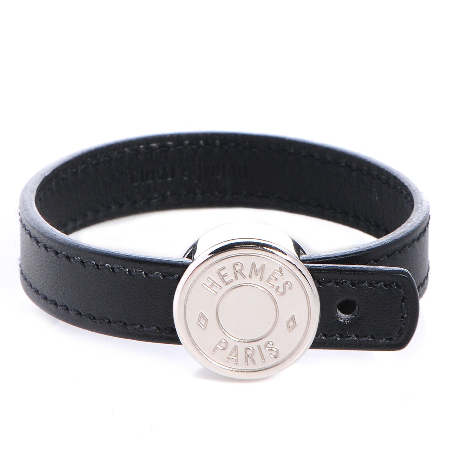 Hermes Tadelakt Chamonix Looping Interchangeable Simple Tour Bracelet Black Violette 4 of 11