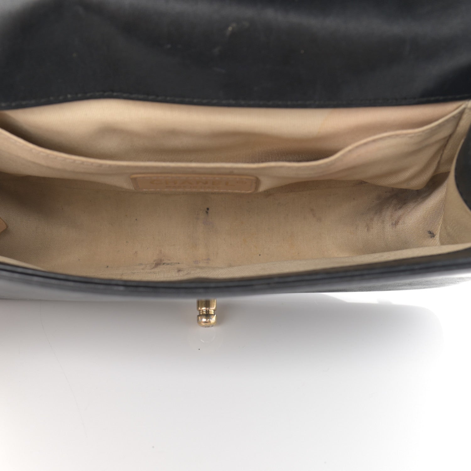 Chanel Lambskin Quilted Medium Chain Detail Boy Flap Black 4 of 16