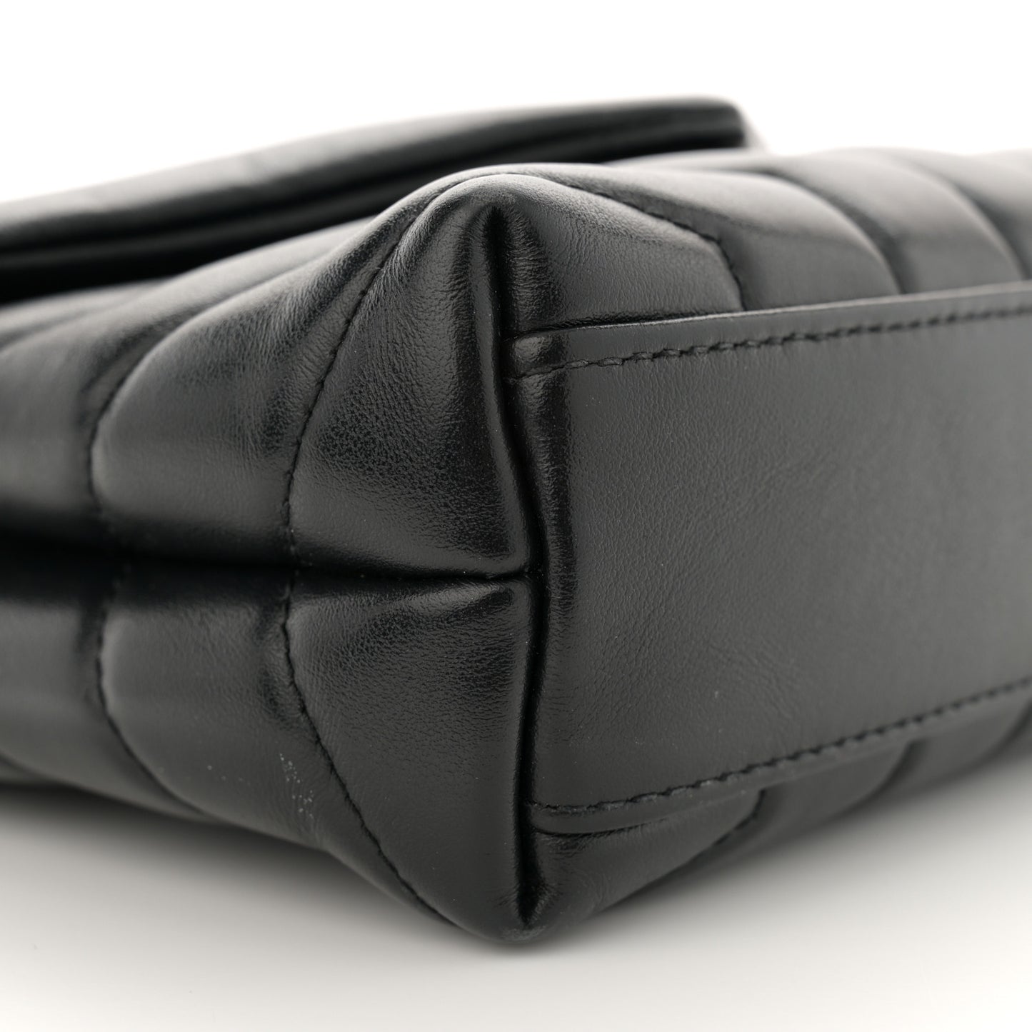 Calfskin Y Quilted Monogram Toy Loulou Crossbody Bag Black