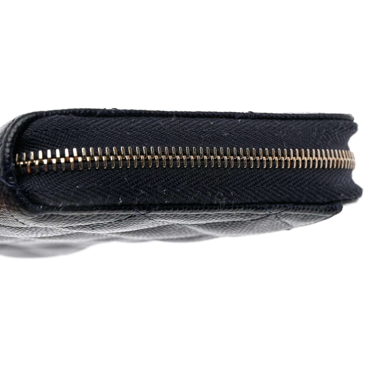 Caviar Quilted Large Zip Around Organizer Wallet Dark Blue