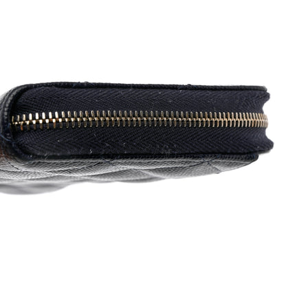 Chanel Caviar Quilted Large Zip Around Organizer Wallet Dark Blue 10 of 11