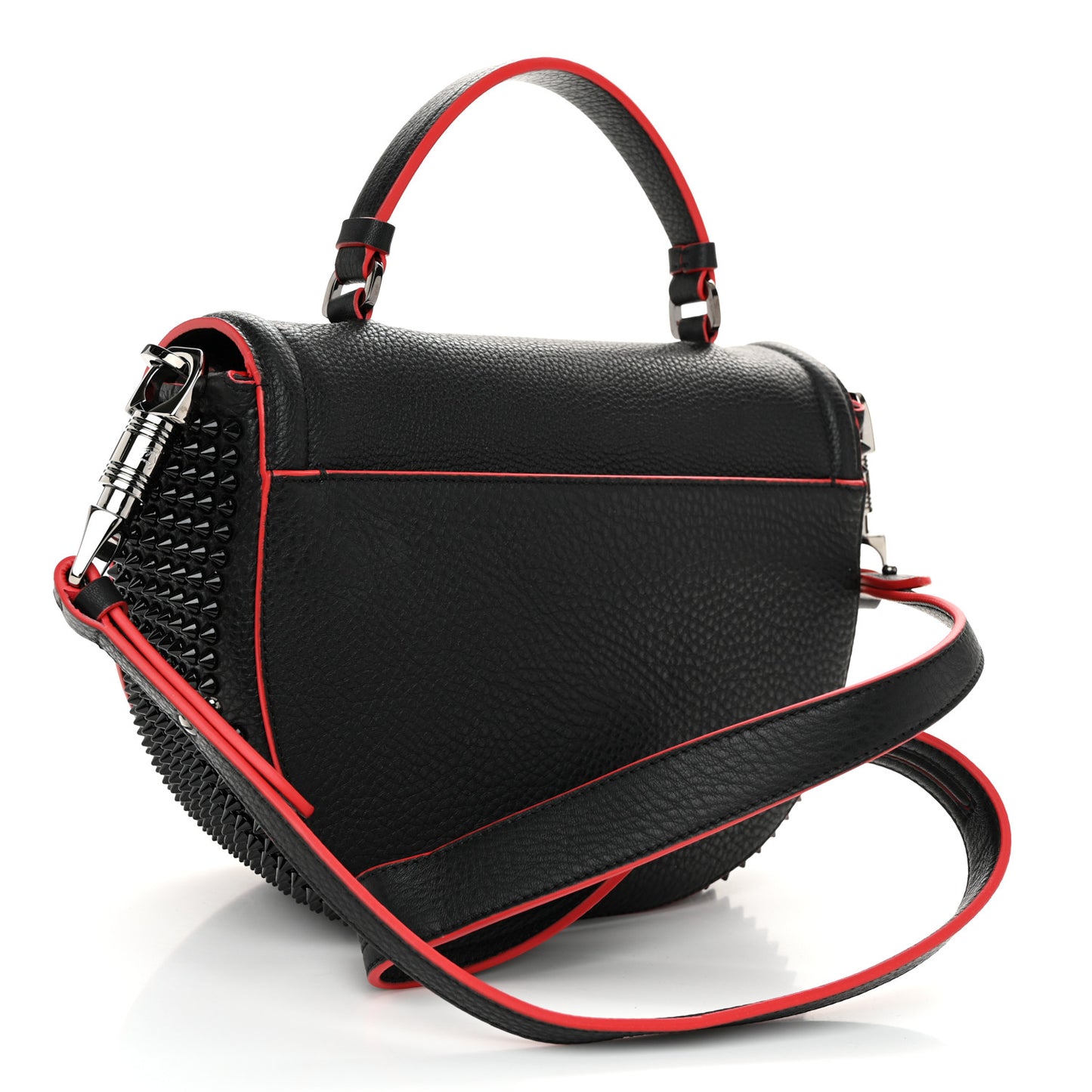 Calfskin Spikes Panettone Messenger Black