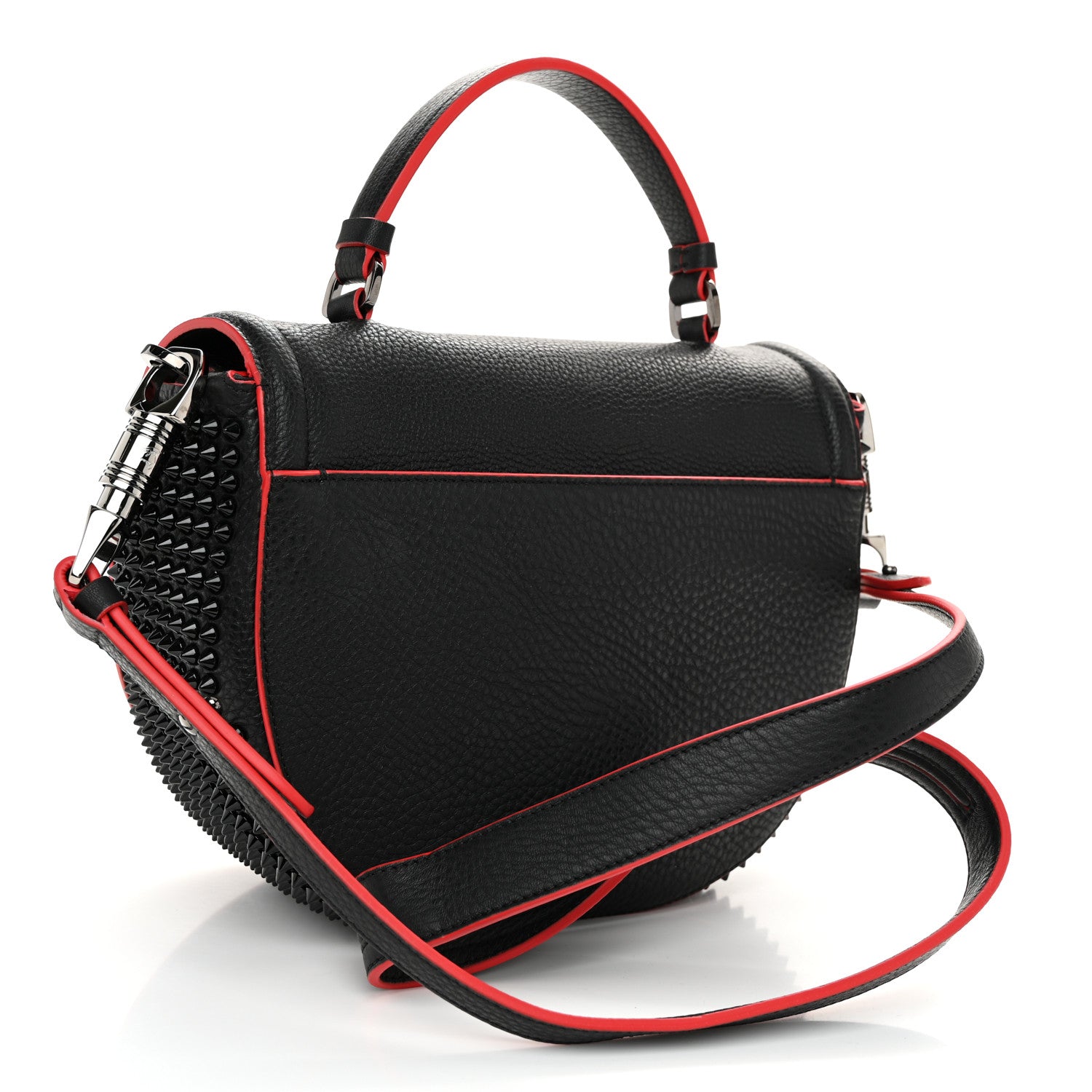 Christian Louboutin Calfskin Spikes Panettone Messenger Black 3 of 9