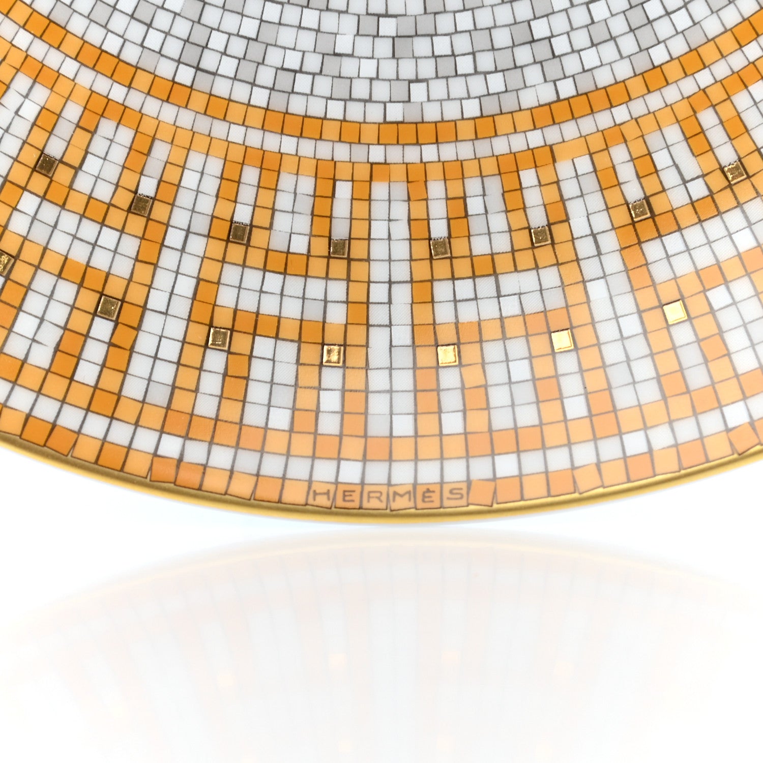 Hermes Porcelain Mosaique au 24 Dessert Plate 8.3 3 of 3