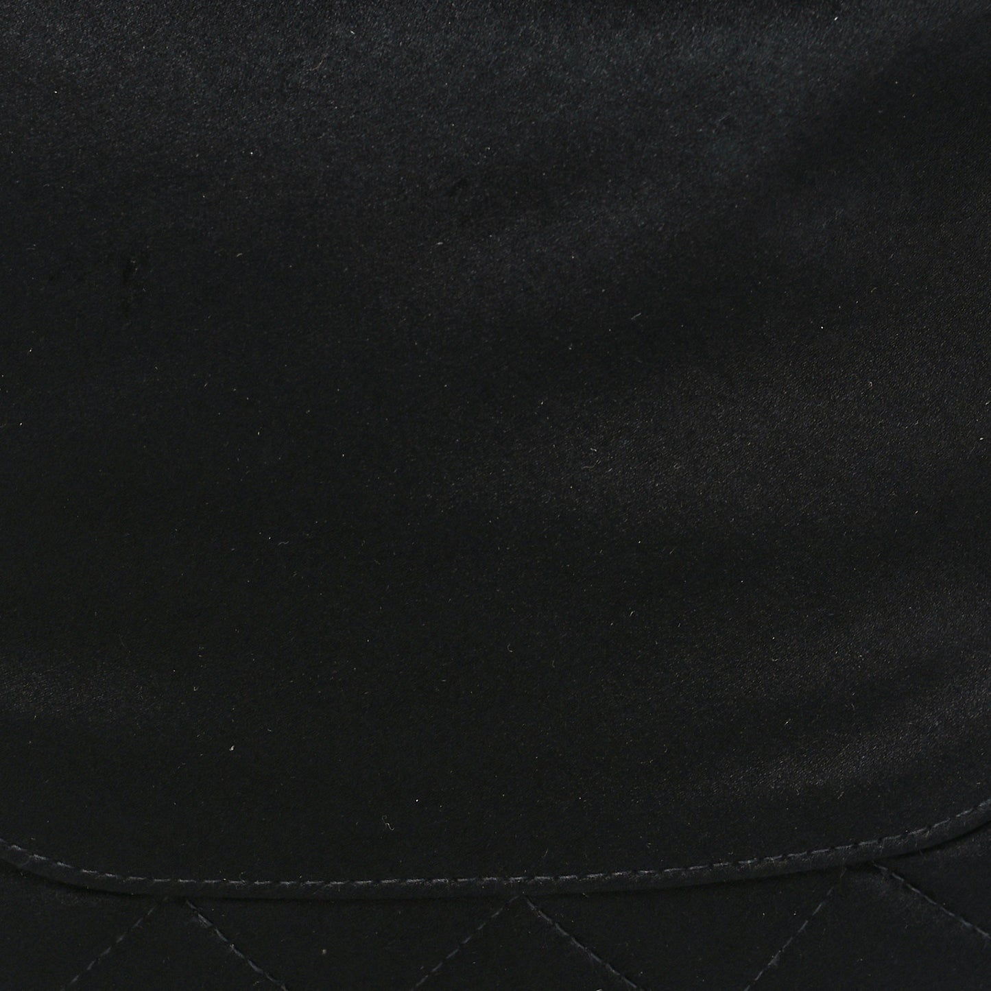 Satin Quilted CC Chain Hobo Black