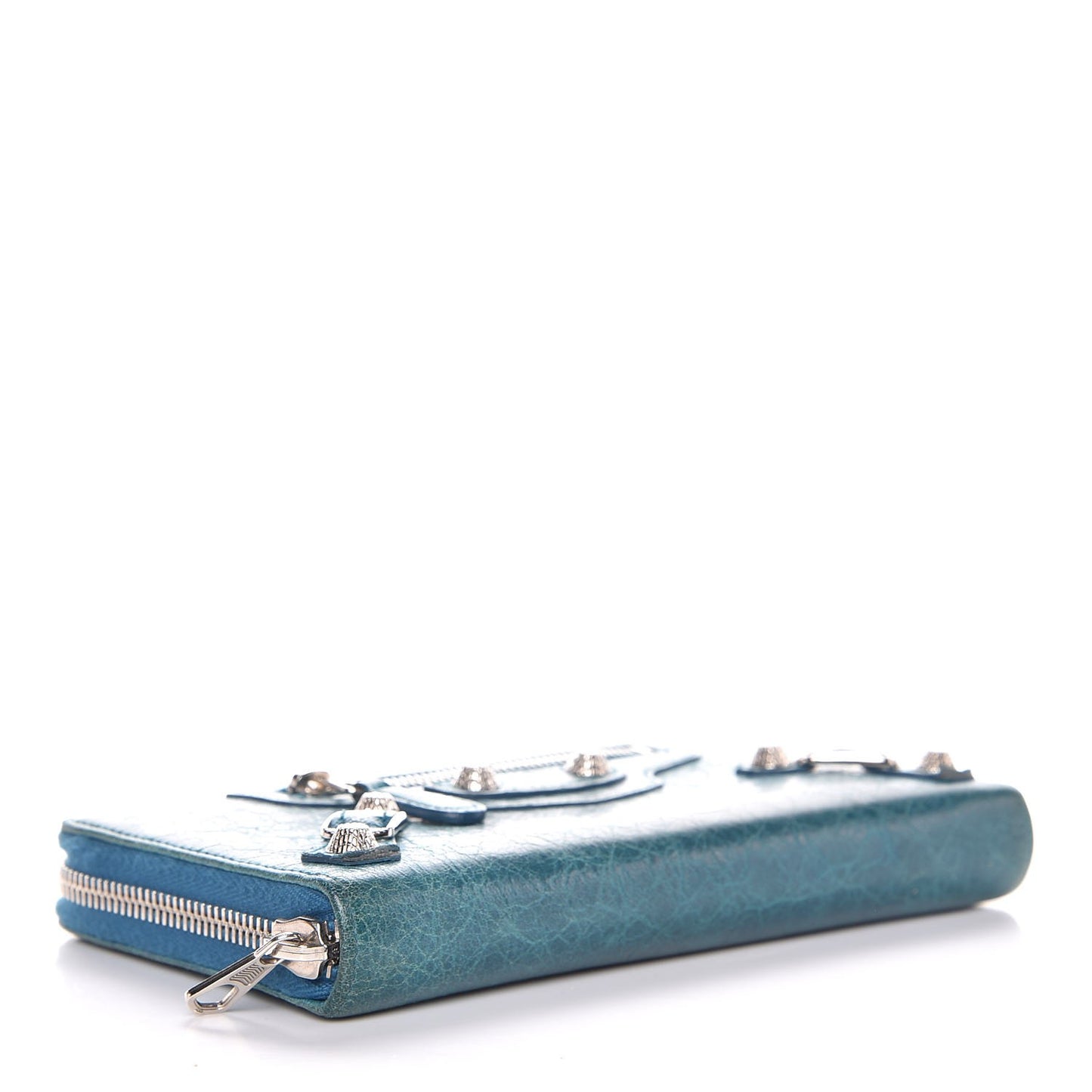Agneau Giant 12 Silver Hardware Continental Zip Around Wallet Lagon