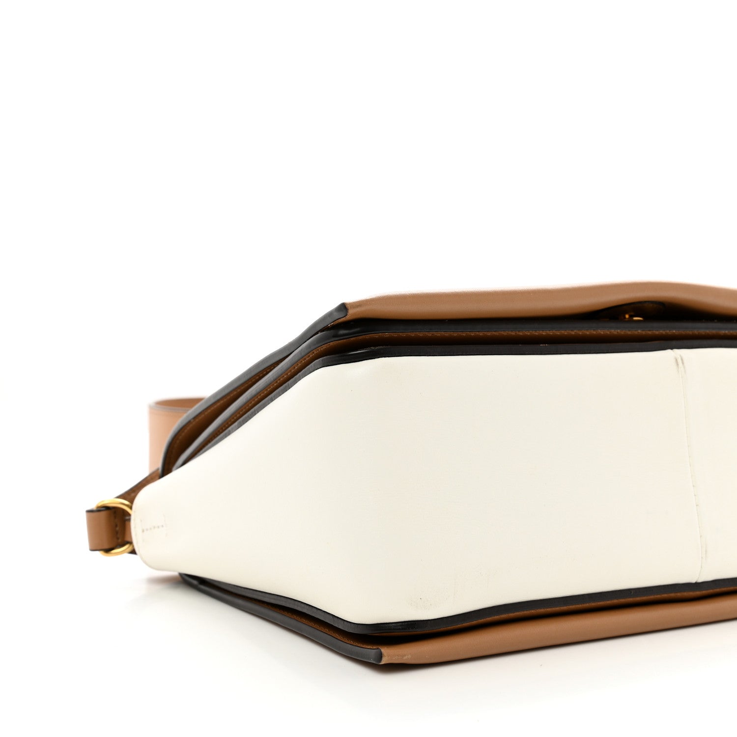 Celine Shiny Smooth Calfskin Medium Frame Shoulder Bag Tan Optic White 10 of 11