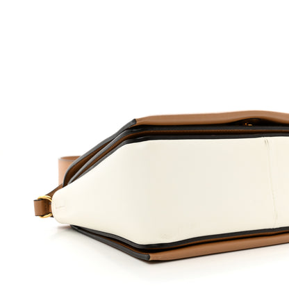 Celine Shiny Smooth Calfskin Medium Frame Shoulder Bag Tan Optic White 10 of 11