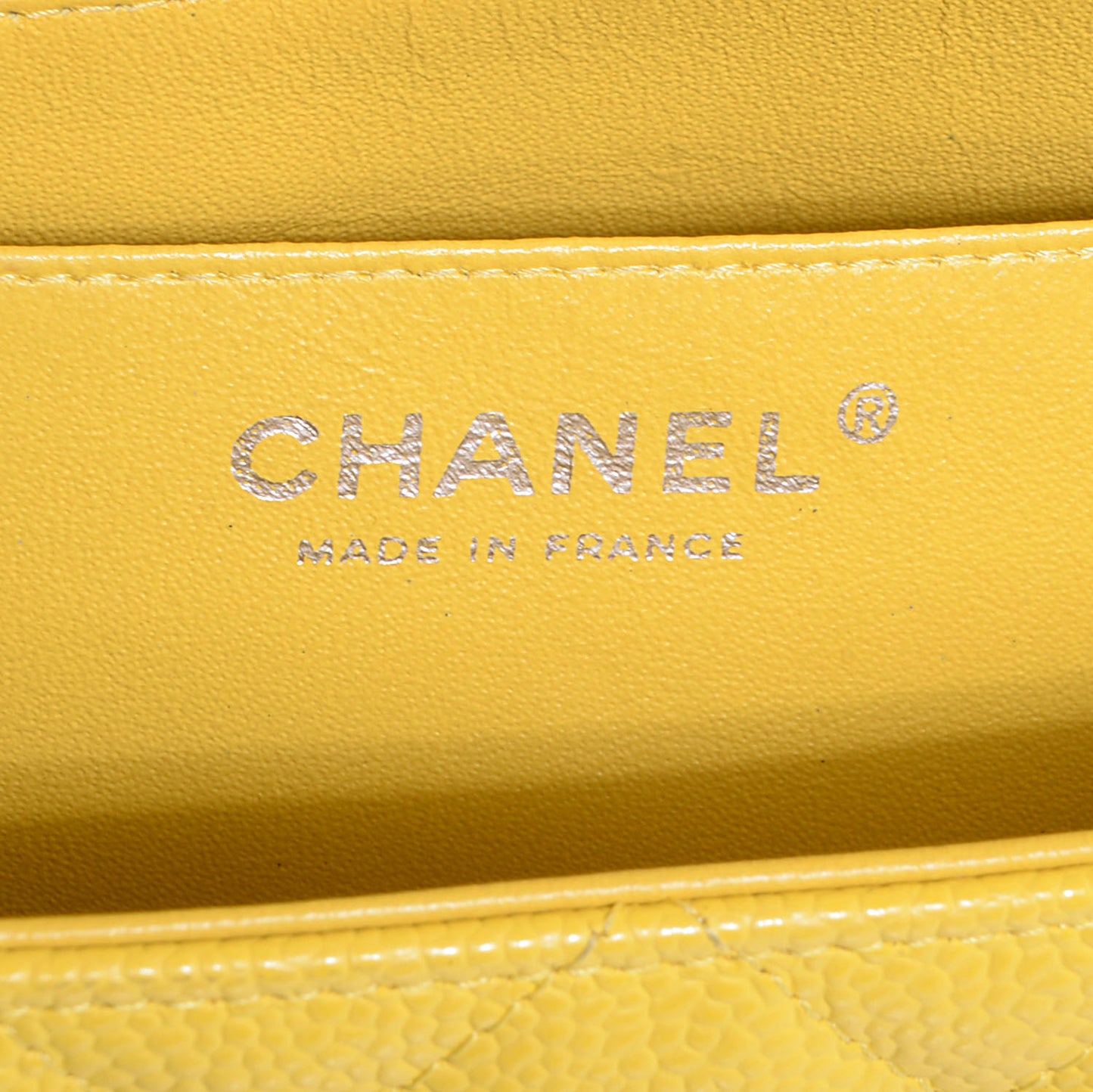 Caviar Maxi Single Flap Yellow