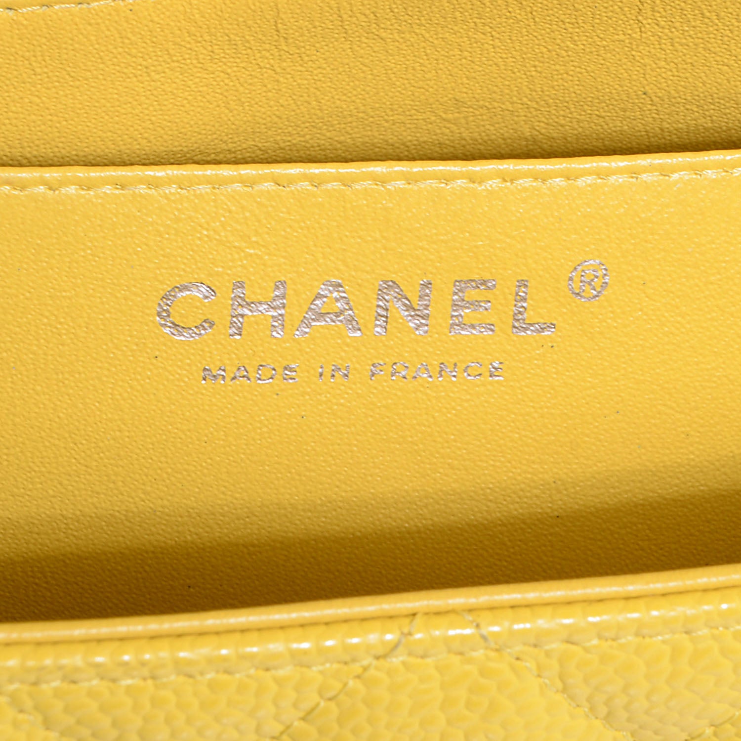 Chanel Caviar Maxi Single Flap Yellow 7 of 8