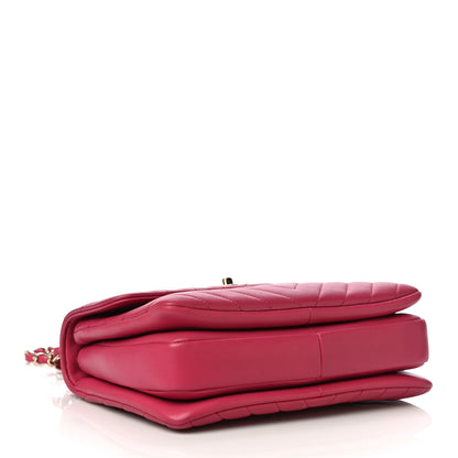 Chanel Lambskin Chevron Quilted Small Trendy CC Dual Handle Flap Bag Pink 4 of 14