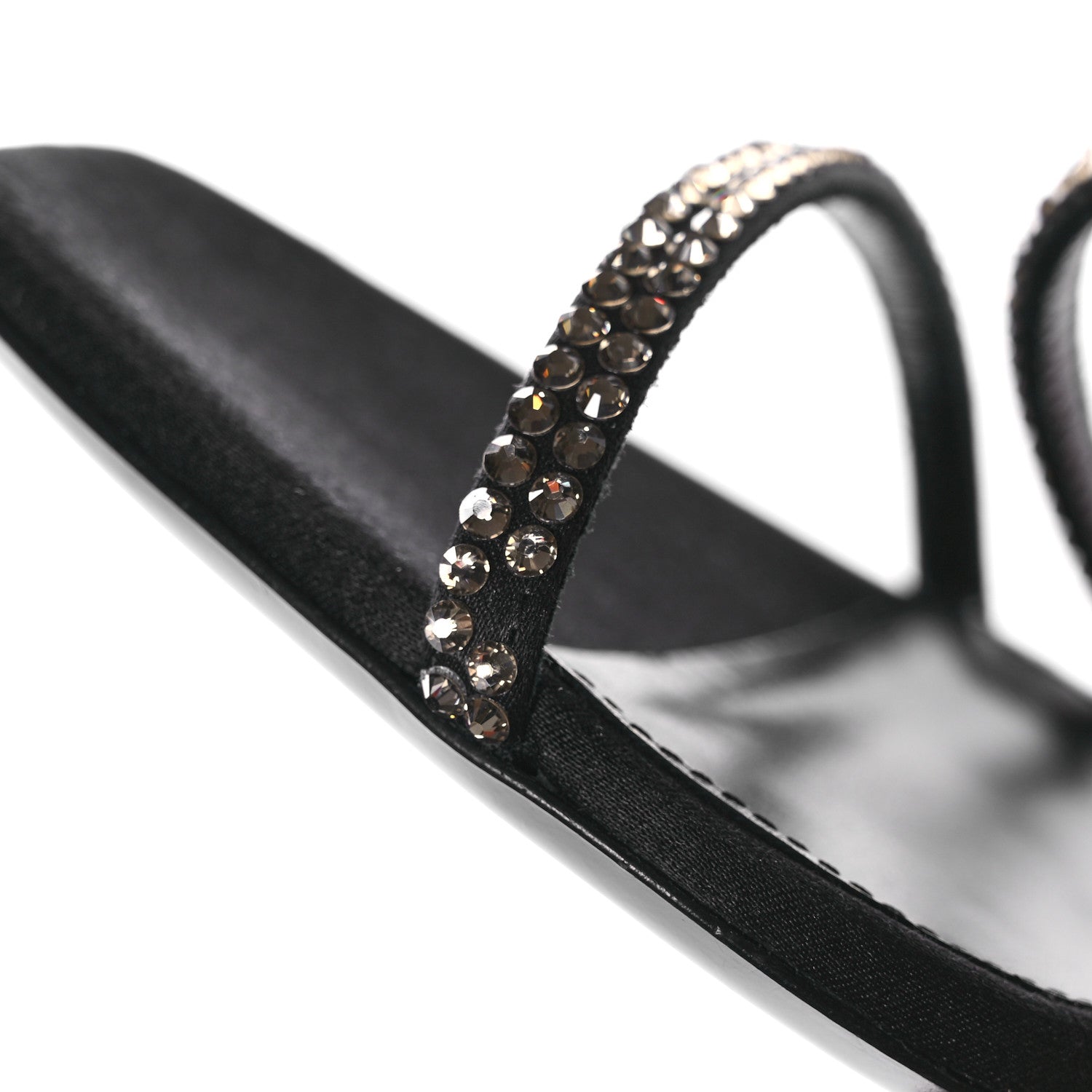 Saint Laurent Satin Crystal Opyum Sandals 37 Black 9 of 9