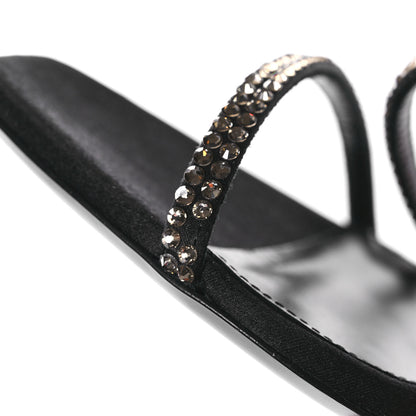 Saint Laurent Satin Crystal Opyum Sandals 37 Black 9 of 9