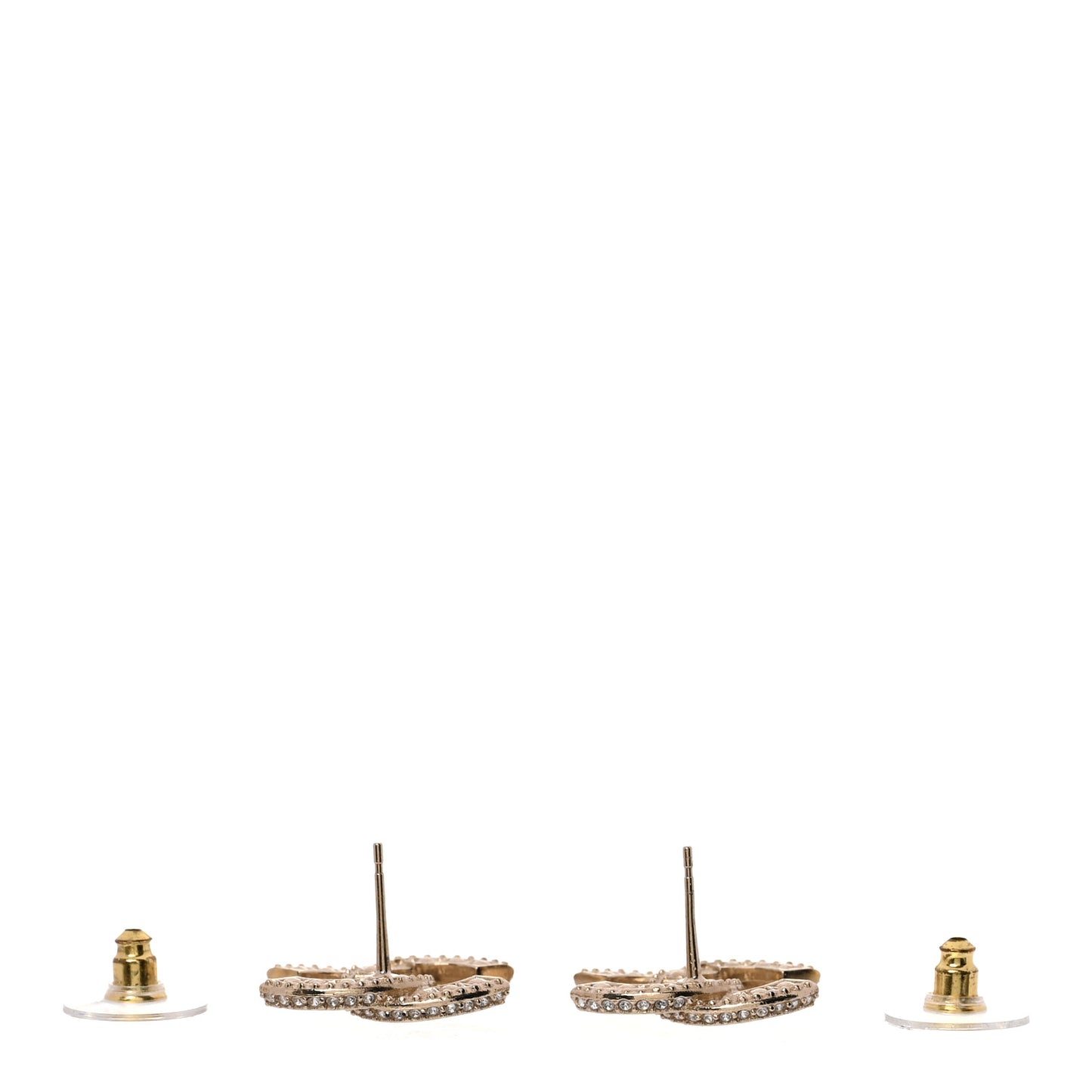 Crystal Timeless CC Earrings Light Gold
