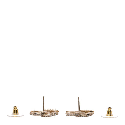 Chanel Crystal Timeless CC Earrings Light Gold 3 of 5