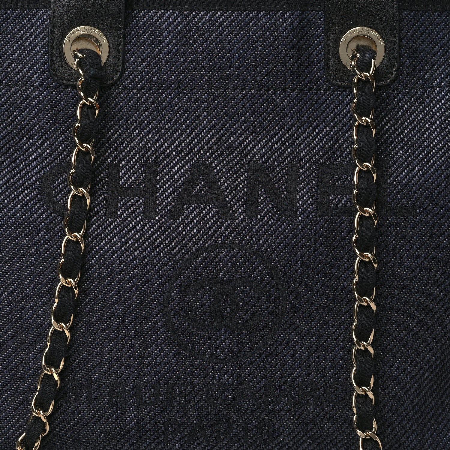 Chanel Canvas Medium Deauville Tote Black 8 of 11